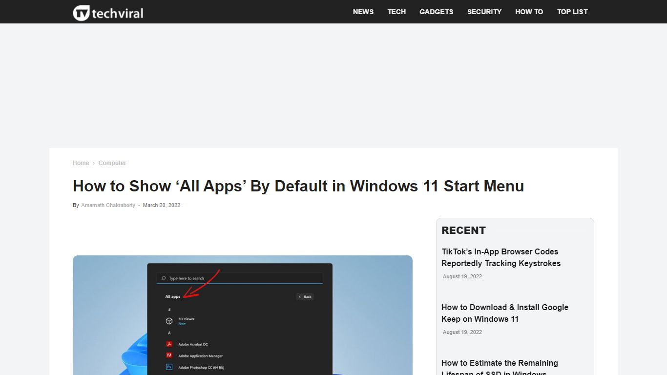 How to Show ‘All Apps’ By Default in Windows 11 Start Menu - TechViral